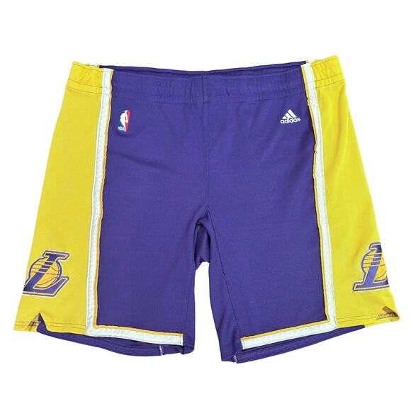 Adidas NBA Los Angeles Lakers Purple Gold Athletic Shorts XXL - Picture 1 of 8